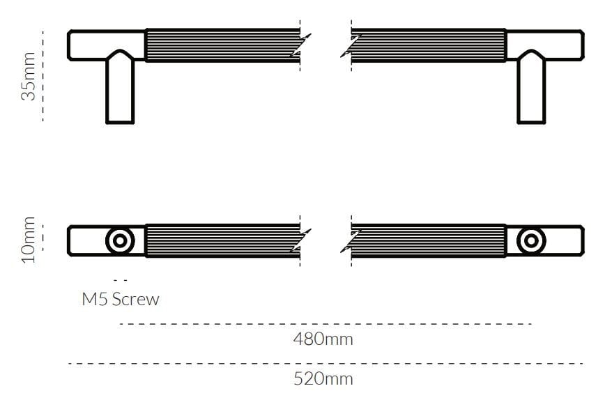 Латунь мост мебельная ручка Lo & Co Interiors LINEAR ARCH-00068486 - Вид №60
