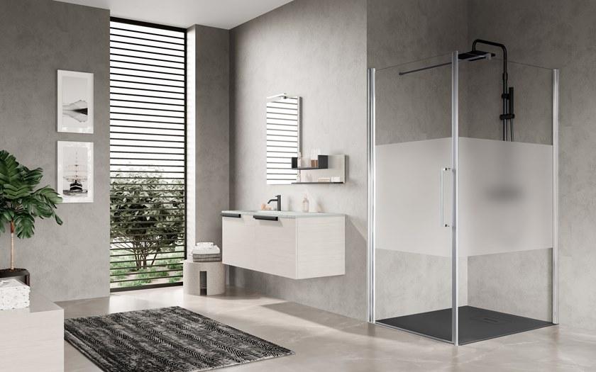 NOVELLINI Душевая ниша с распашной дверцей и фиксированная в линию Young plus sun-id-1369320 - Вид №1