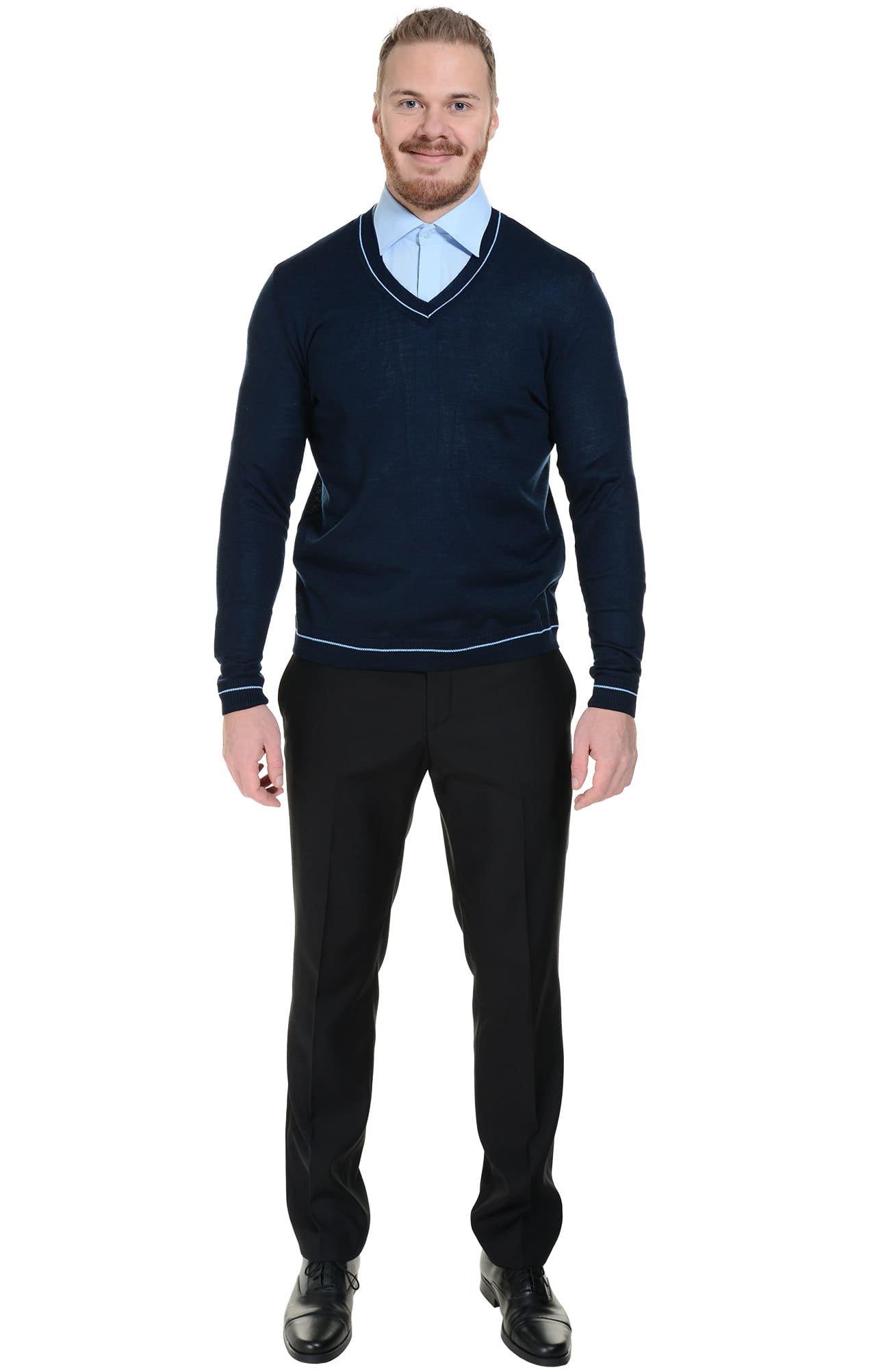 62571 Джемпер мужской темно-синий/голубой  Одежда для охранных структур  размер 44-46 Спецодежда  - Вид №3