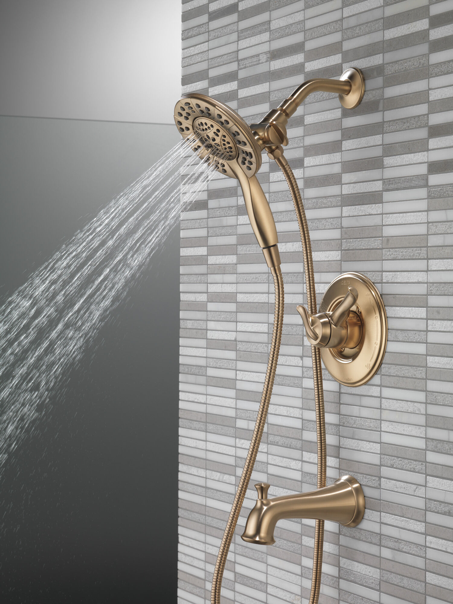 T17494-CZ-I Панель Monitor® 17 Series для ванны и душа с In2ition® Delta Faucet Linden Шампанское бронза  - Вид №10