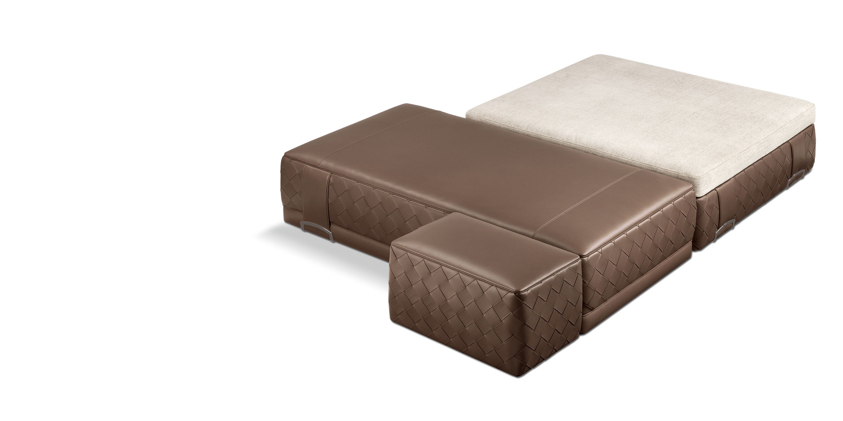 Квадратный пуф из ткани и кожи Poltrona Frau коллекция-мебель и аксессуары ARCH-00109643 - Вид №4