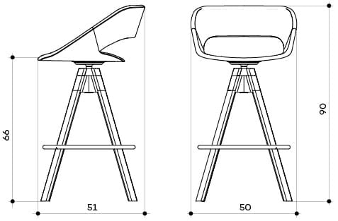 Высокий поворотный стул на тканевом насесте arrmet Kabira Fabric ARCH-00122123 - Вид №2