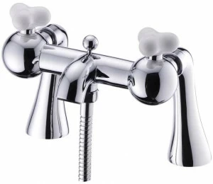 JUSTIME Смеситель для ванны на 2 отверстия из хромированной латуни с гибким питанием Story 6903-u0-80cp