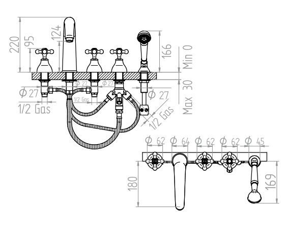 616940KK21 Смеситель Bandini Classic Santreyd - Вид №1