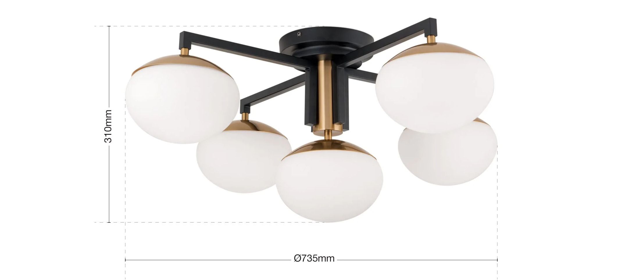 Потолочный светильник из опалового стекла Orion Josephine ARCH-00073659 - Вид №7