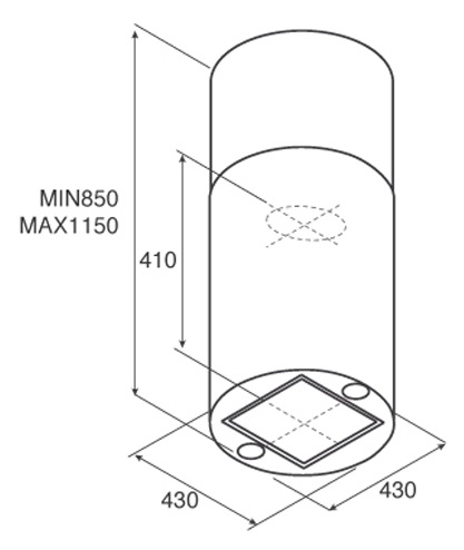1106589 Вытяжка островная Jetair PIPE ISLAND WH/A/43 белый STDN-0002420 - Вид №2