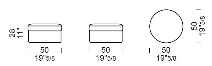 Круглый пуф из ткани Borzalino фрисби ARCH-00139714 - Вид №2