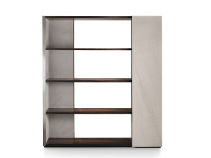 Деревянный самонесущий двухсторонний книжный шкаф