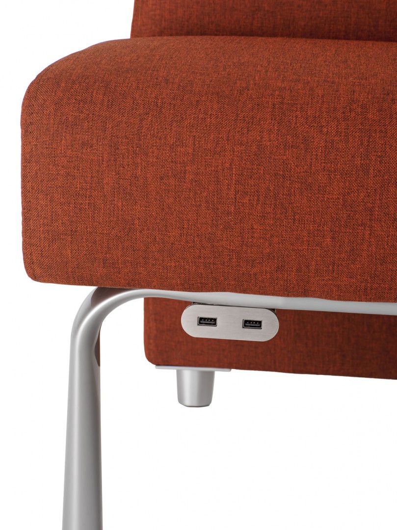 Ambit 1046 Модульная система сидений. Сиденье и спинка с обивкой. Ноги из литого алюминия. Линейный модуль L 80 см, спинка H 126 см. Двусторонняя версия. Et al. Ambit - Вид №2