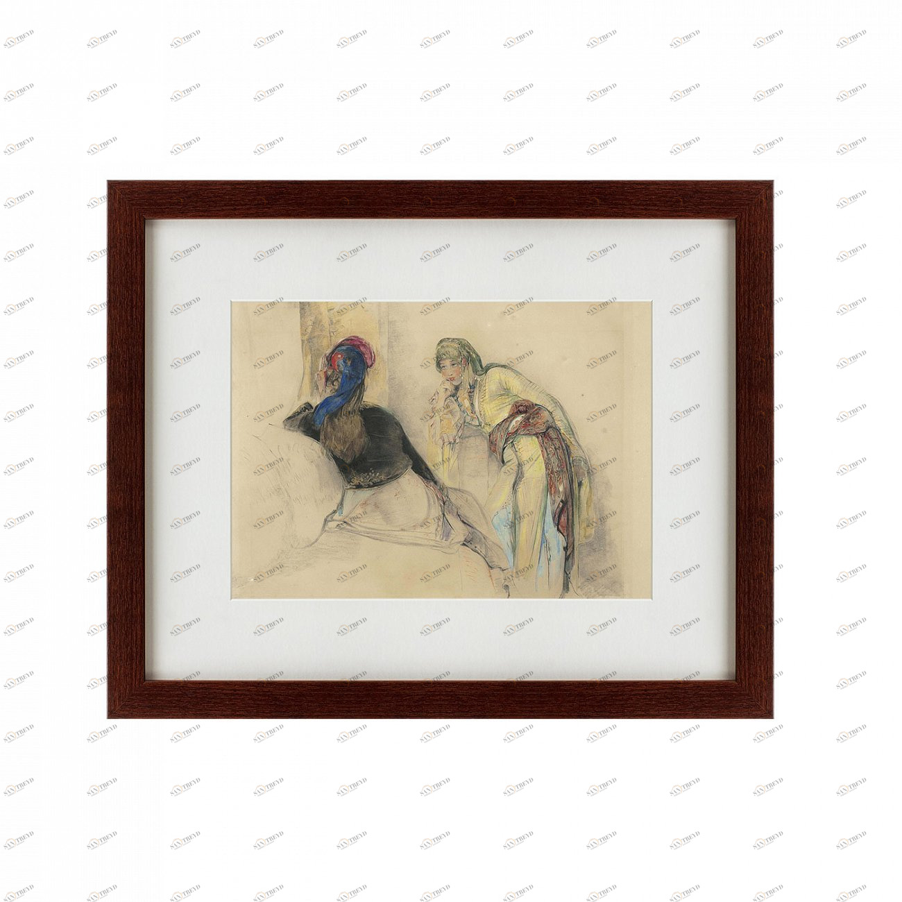 Картина: Two Women at Brussa, 1850 КАРТИНЫ В КВАРТИРУ  135556 Разноцветный 