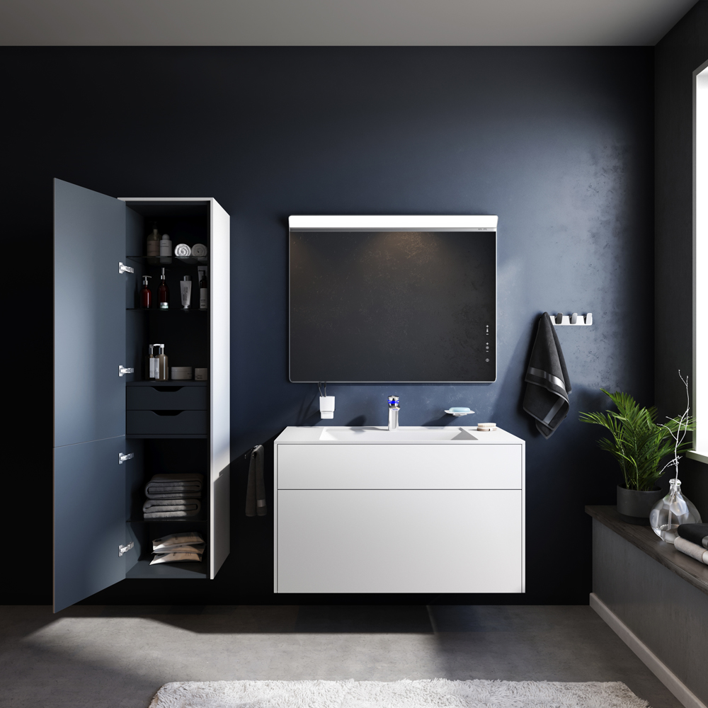 M50ACHX0406WM INSPIRE V2.0 шкаф-колонна универсальный подвесной 40 см push-to-open белый матов AM.PM Inspire 2.0  - Вид №1