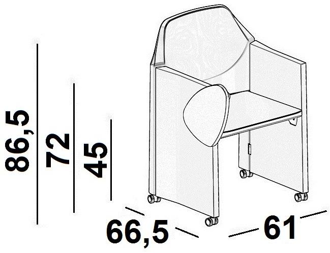 Luxy Кресло раскладное с подлокотниками на колесиках Nestar sun-id-1382512 - Вид №7