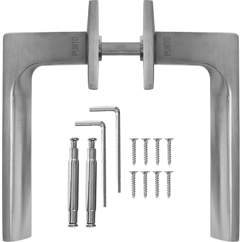 Дверные ручки Punto Plane без запирания цвет матовый хром STLM-2045097 - Вид №1
