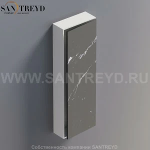 LIFT Модульный шкаф 120 см с правой дверью на доводчиках. Модули могут располагаться горизонтально и вертикально. Отделка: белая краска и черный мрамор. AMOB054NMLZDX