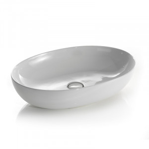 L600T0R0V0100 Раковина накладная ELITE OVAL 650х430х155 мм без перелива Белый глянцевый