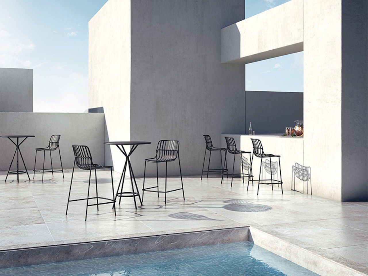 Стальной барный стул с порошковым покрытием Brunner crona steel ARCH-00125609 - Вид №1