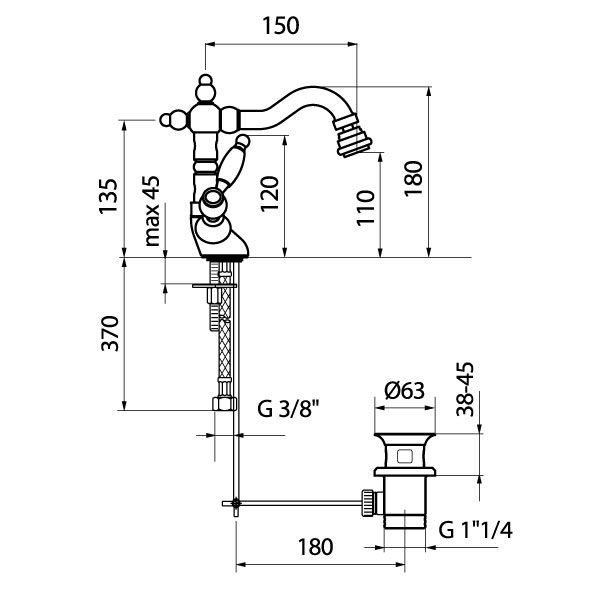 DO710402015 Смеситель для биде Webert Dorian - Вид №1
