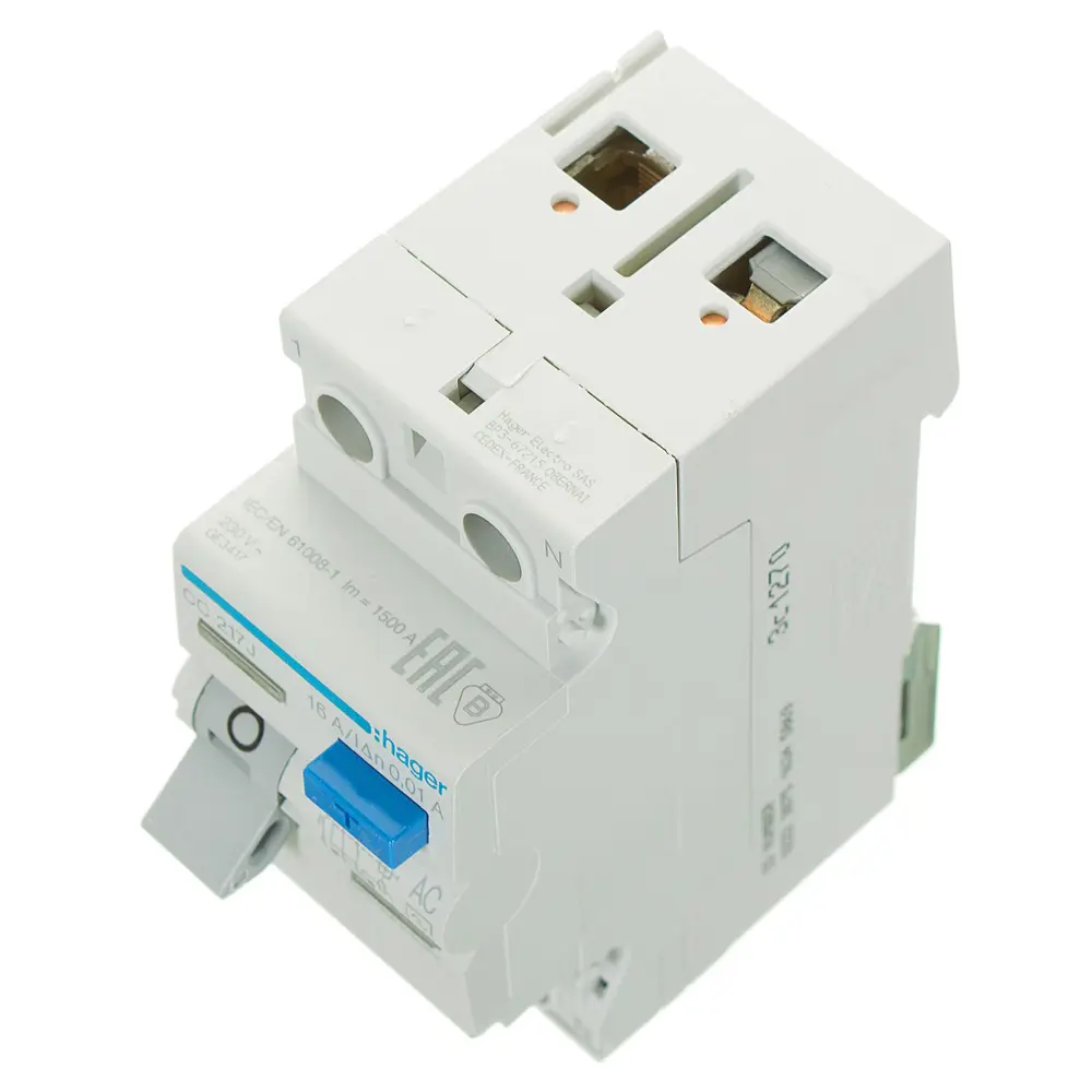 УЗО Hager CC217J 1P N 16 A 10 мА 6 кА AC STLM-2011852 - Вид №2