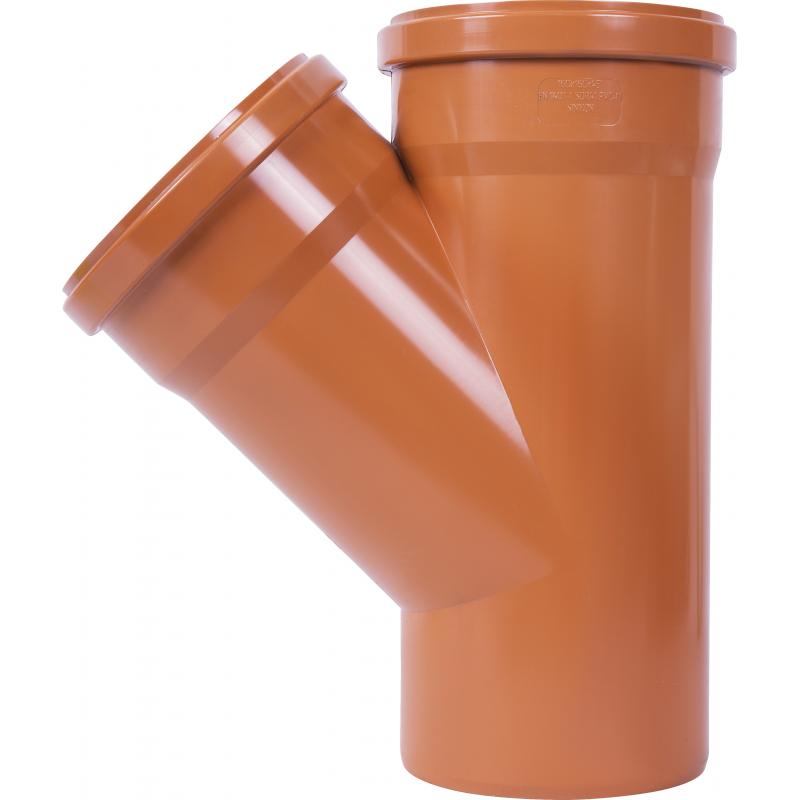 Тройник наружный ПП 160х160х45° рыжий Политек 6394 - Вид №1