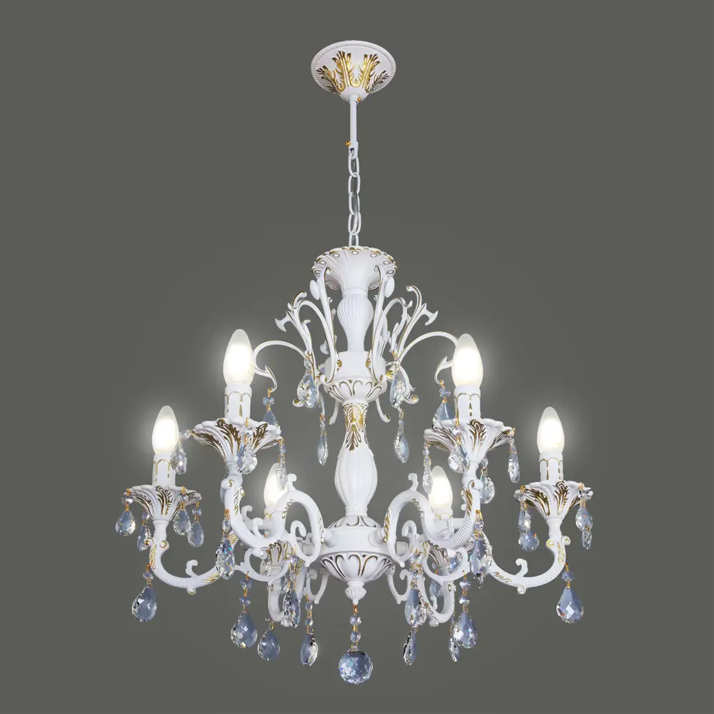 Люстра Свеча 6xE14x60 Вт, металл, цвет белый Maytoni STLM-2170380 - Вид №5