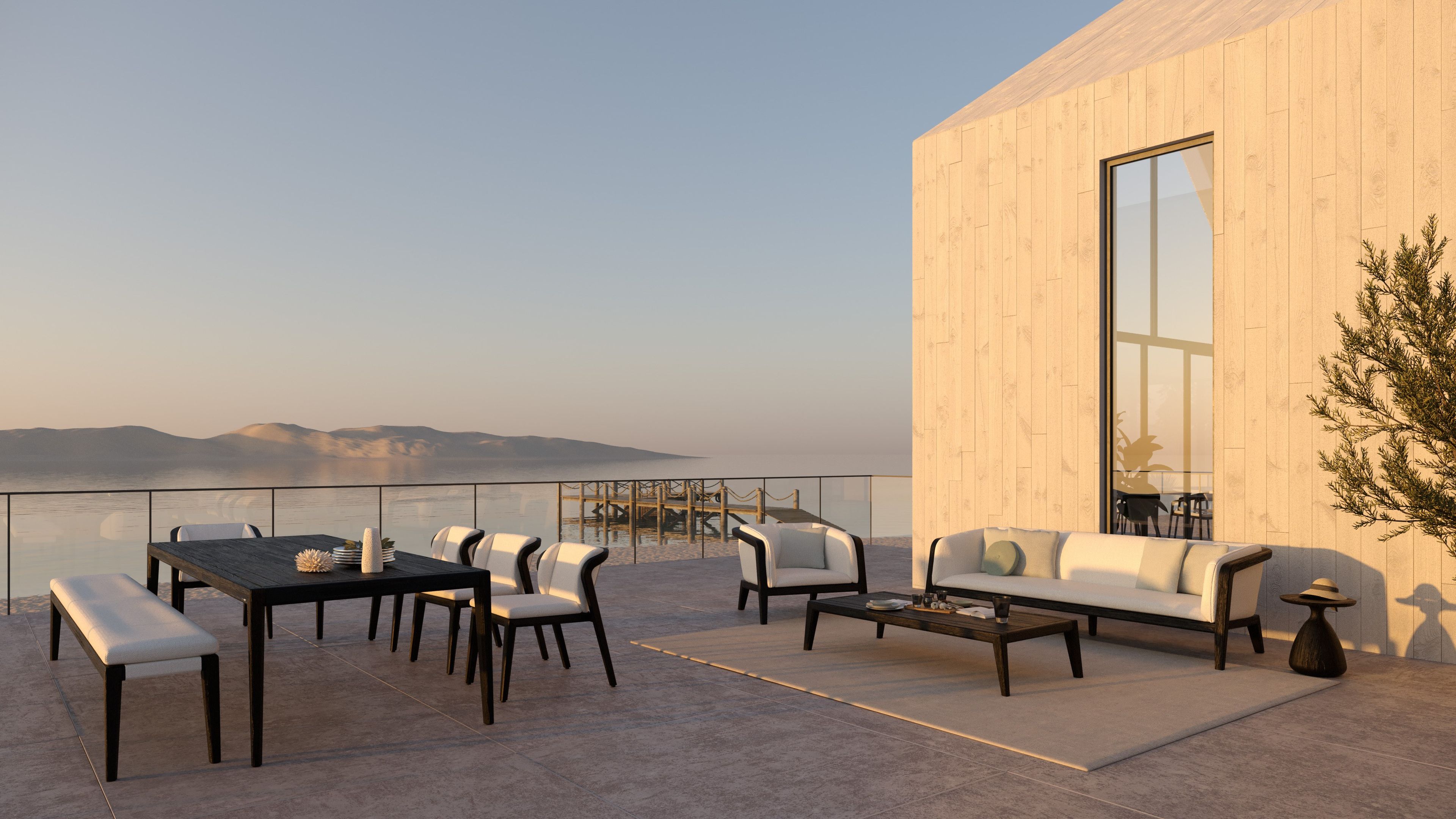 Садовая скамейка из ткани и тика MANUTTI Sunrise ARCH-00133263 - Вид №1