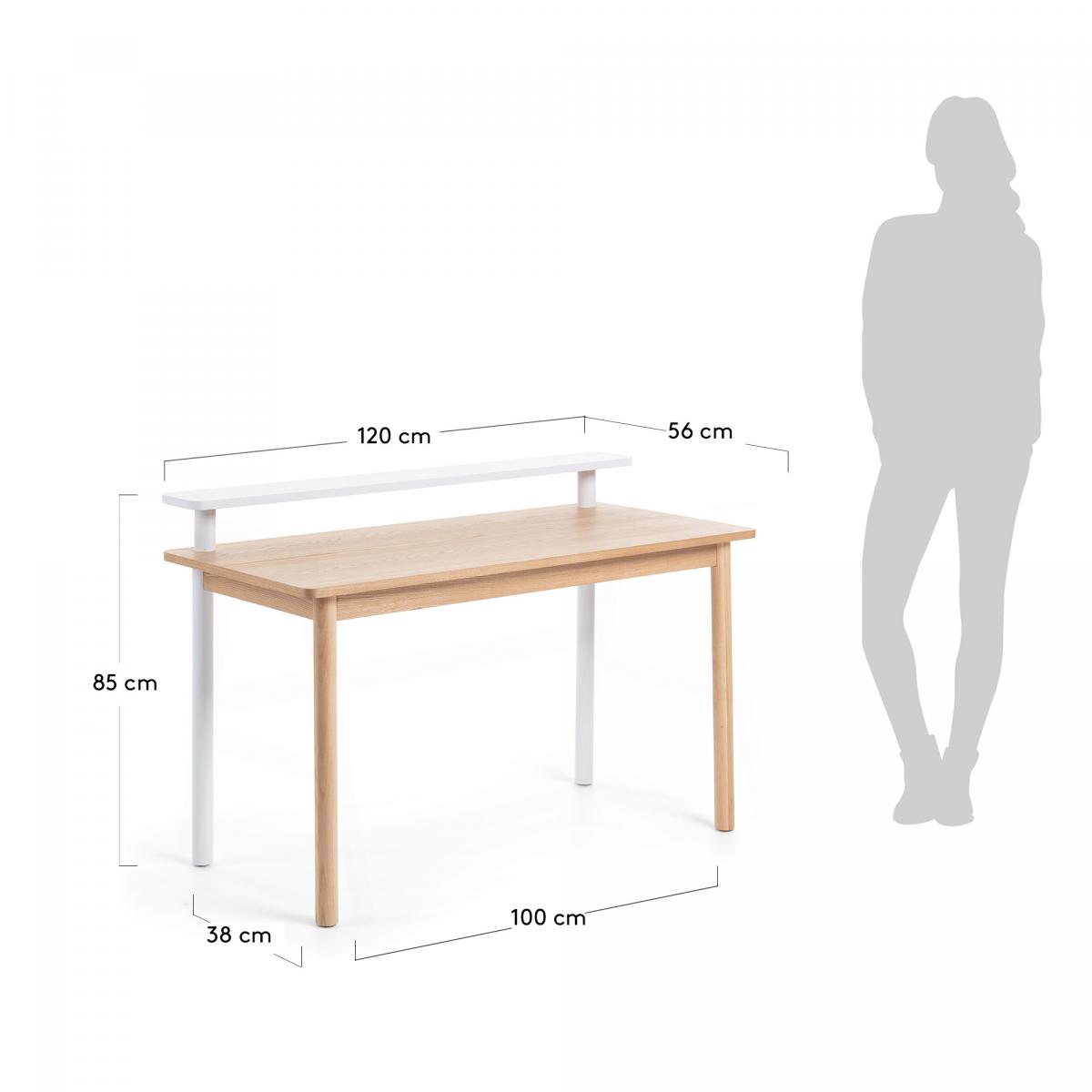 061092 Письменный стол 120 x 56 белый La Forma Jane - Вид №4