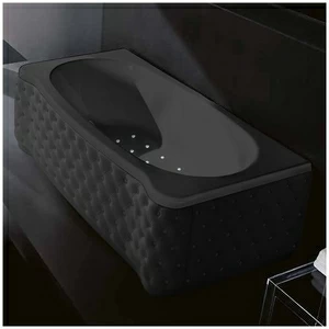 Ванна Gruppo treesse New Classic Young STA-V674C-SX-KC-C чёрная с аэромассажем прямоугольная левая чёрная кожа