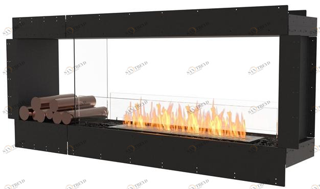 EcoSmart Fire Двухсторонняя каминная топка на биоэтаноле с панорамным остеклением Flex double sided fireplaces sun-id-1345161