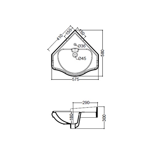 ML.BLL-25.058.Bi Подвесная раковина настенная прямоугольная Migliore  белая  - Вид №2