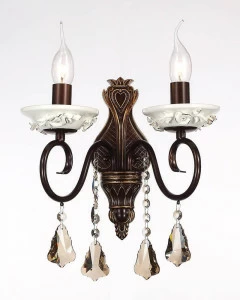 Бра керамическое коричневое "Кейнд" W17059/2LBCG1 LUMIEN HALL СВЕЧА 00-3931597 Коричневый