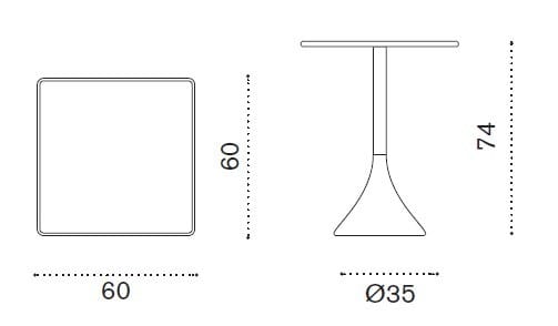Стол с бетонным и алюминиевым основанием и столешницей из тика Ethimo ARCH-00050344 - Вид №8