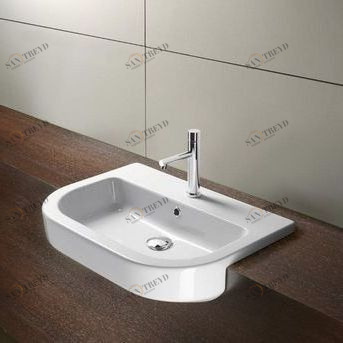 46314 Полувстраиваемая раковина консольная 50 см белая GSI Traccia MOMA Design 