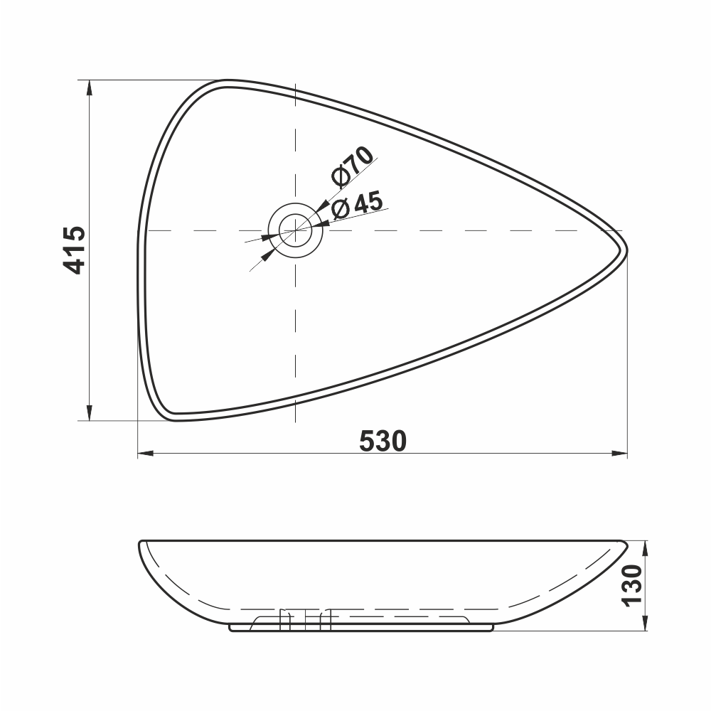 Накладная раковина melana mln-320366 320366-805 - Вид №2