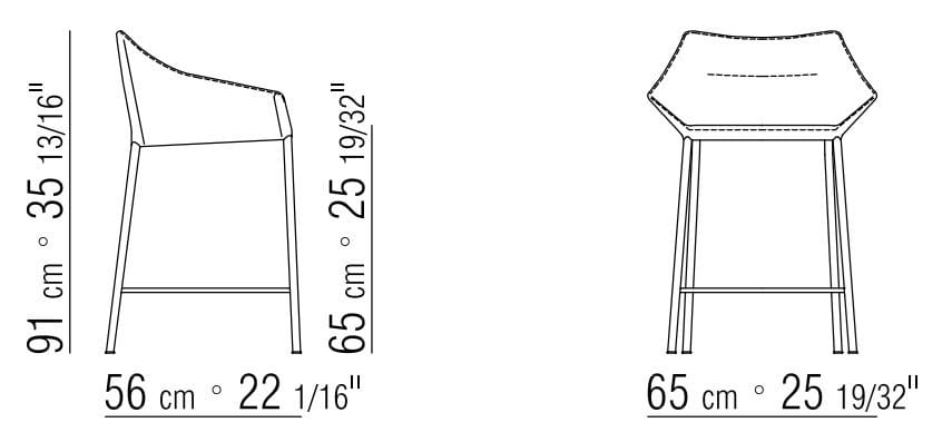 Высокий кожаный стул с подставкой для ног Flexform Хайку ARCH-00130087 - Вид №3