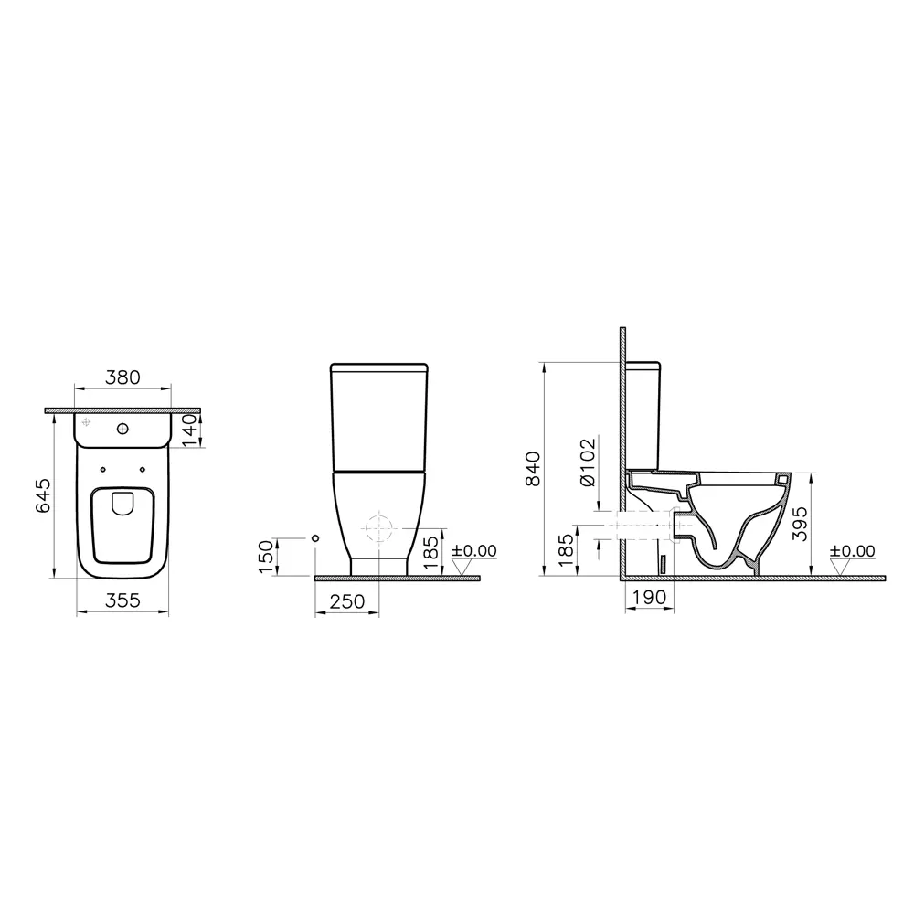 Унитаз-компакт Vitra Polar универсальный выпуск двойной слив 82634378 STLM-2041989 - Вид №6