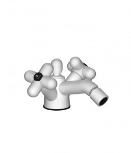 0562F  Смеситель на 1 отверстие для бидевылет 12 см ручки ограничитель потока воды до 5 л/мин при 3 бар картридж керамический 90° видимый аэратор подводка с донным клапаном Fantini Rubinetti I BALOCCHI