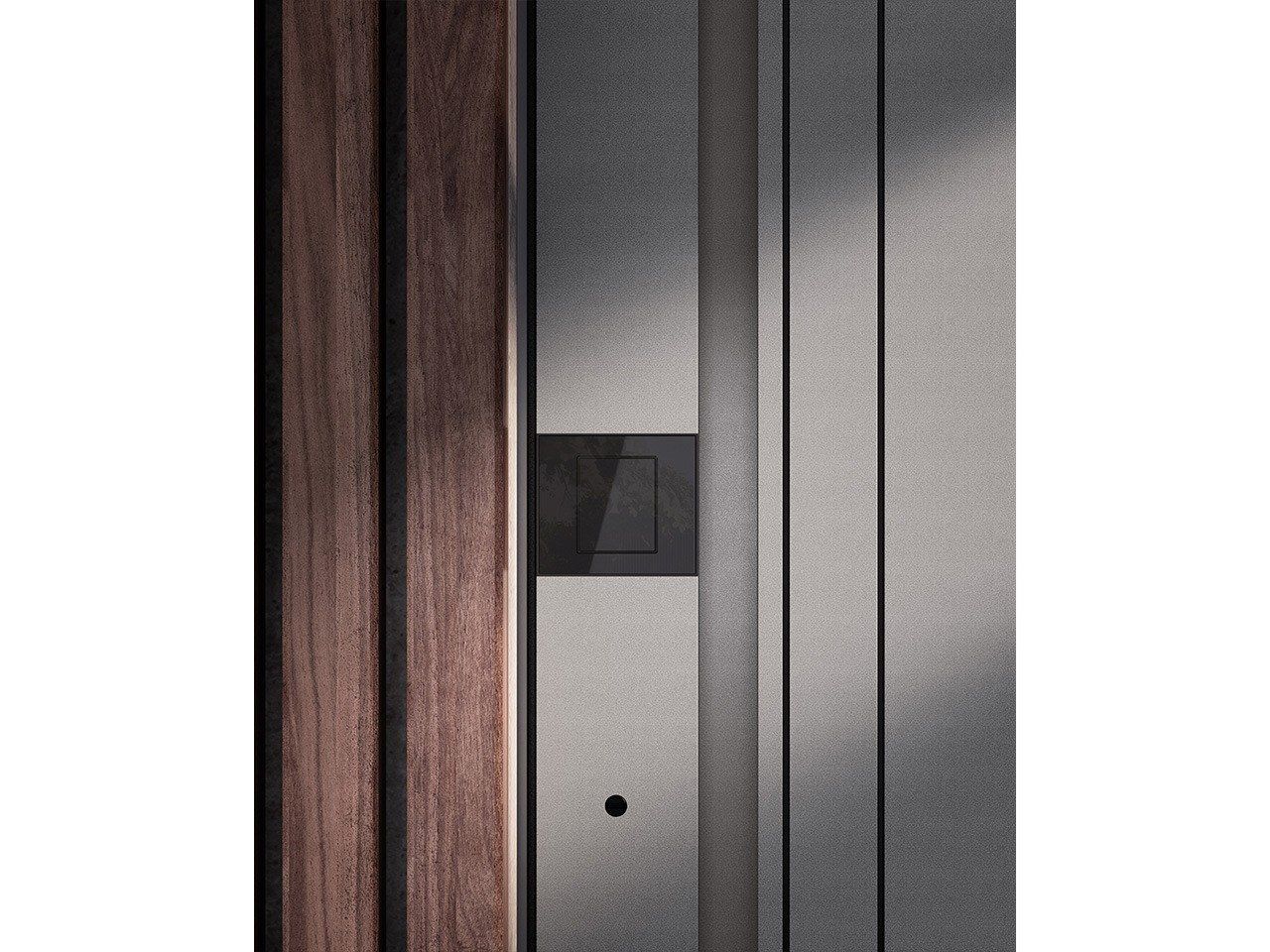 Наружная алюминиевая бронированная дверная обшивка Oikos Skydoors-вертикальные горизонты ARCH-00092937 - Вид №5