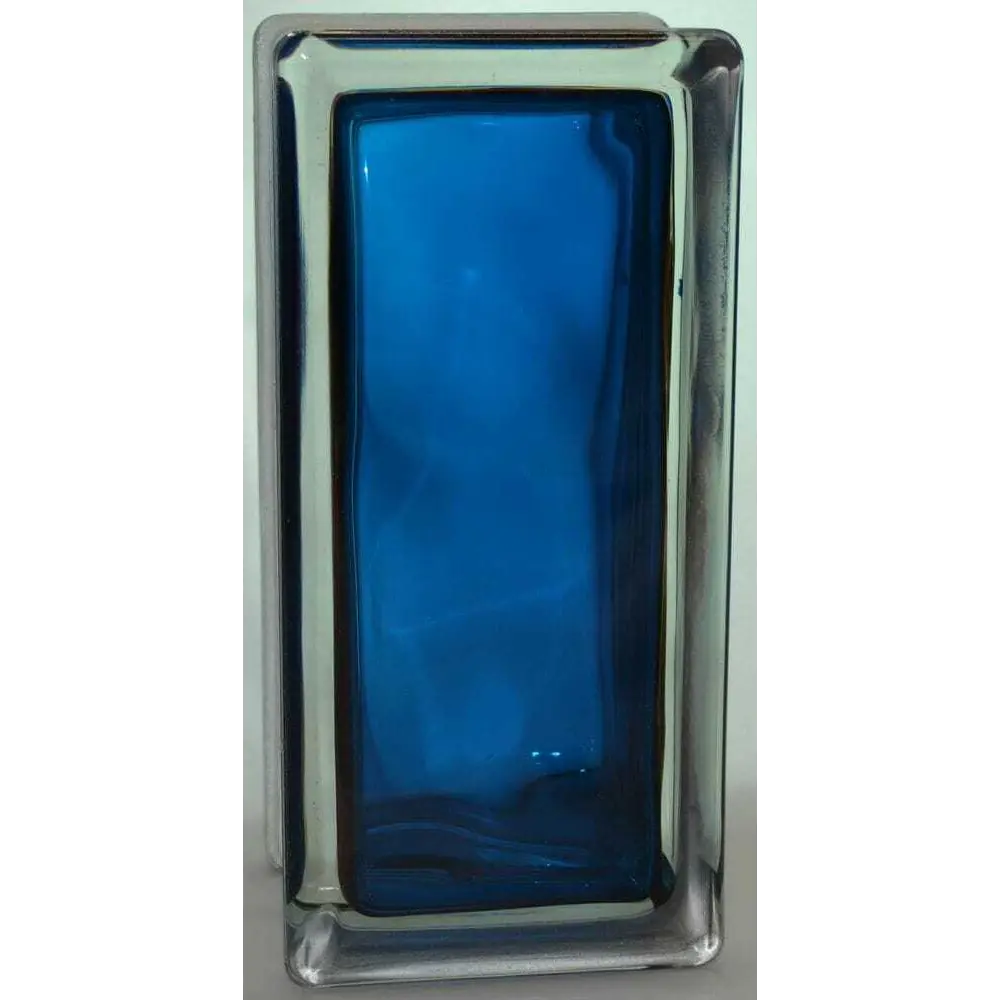 Стеклоблок Vitrablock Волна окрашенный внутри половинка цвет синий STLM-2050642