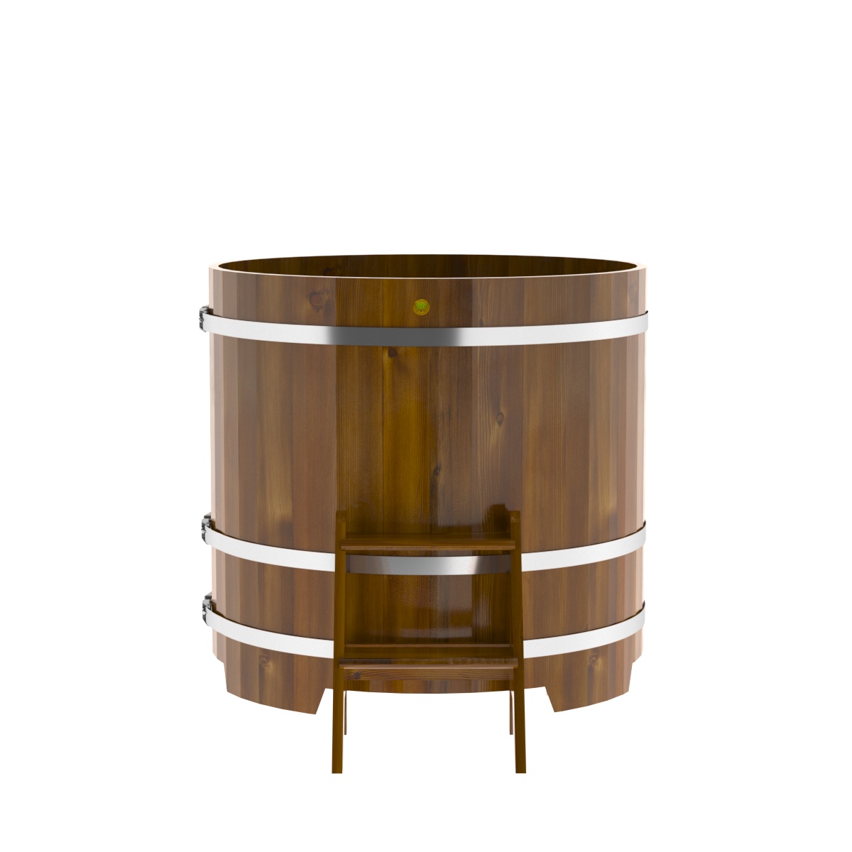 2224 Купель круглая из лиственницы Рустик d=1,17х1,1 морёная Alyarus  - Вид №4