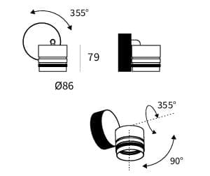 Регулируемый светодиодный прожектор из литого алюминия Lucifero's радужная оболочка ARCH-00112220 - Вид №5