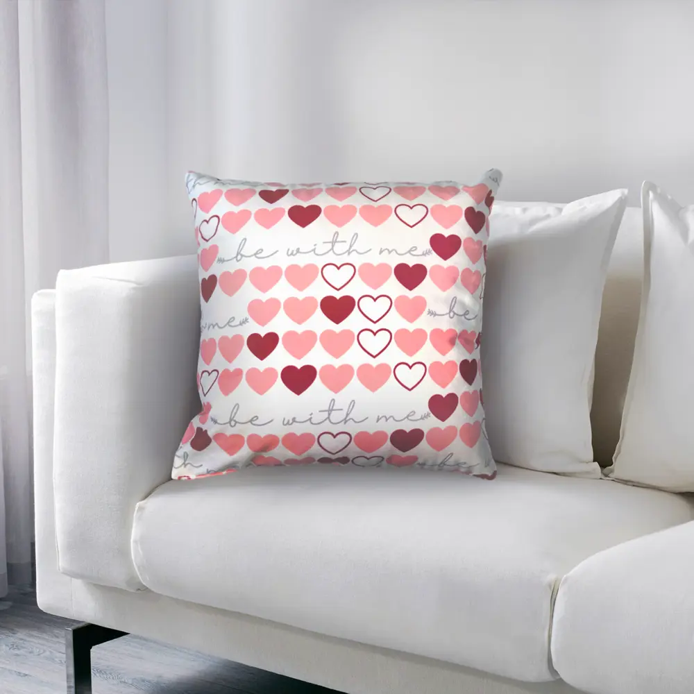 Подушка Сердечки 40x40 см цвет розовый SEASONS STLM-2112093 - Вид №3