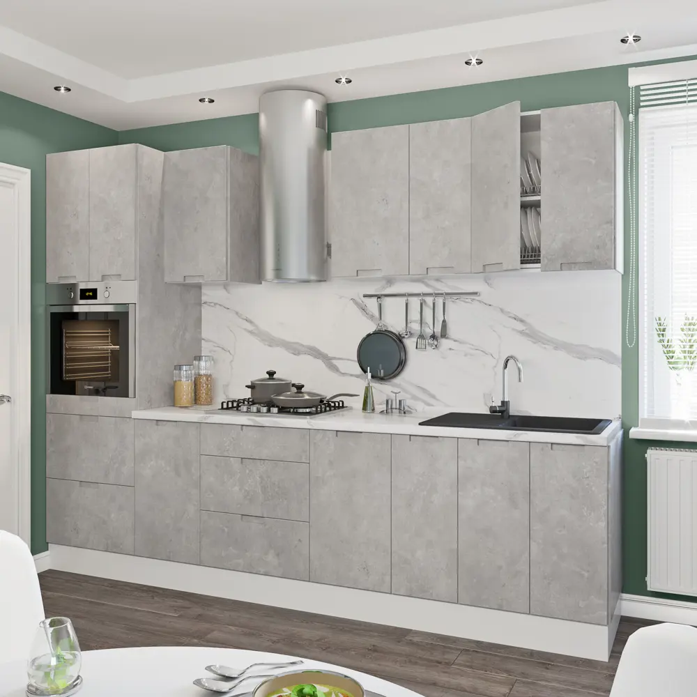 Фасад для кухонного шкафа Берлин 59.7x25.3 см Delinia ID МДФ цвет серый STLM-2123906 - Вид №10