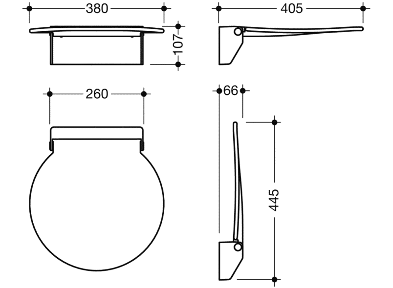 950.51.22590 Складное сиденье р 380 HEWI System 800 K  - Вид №13