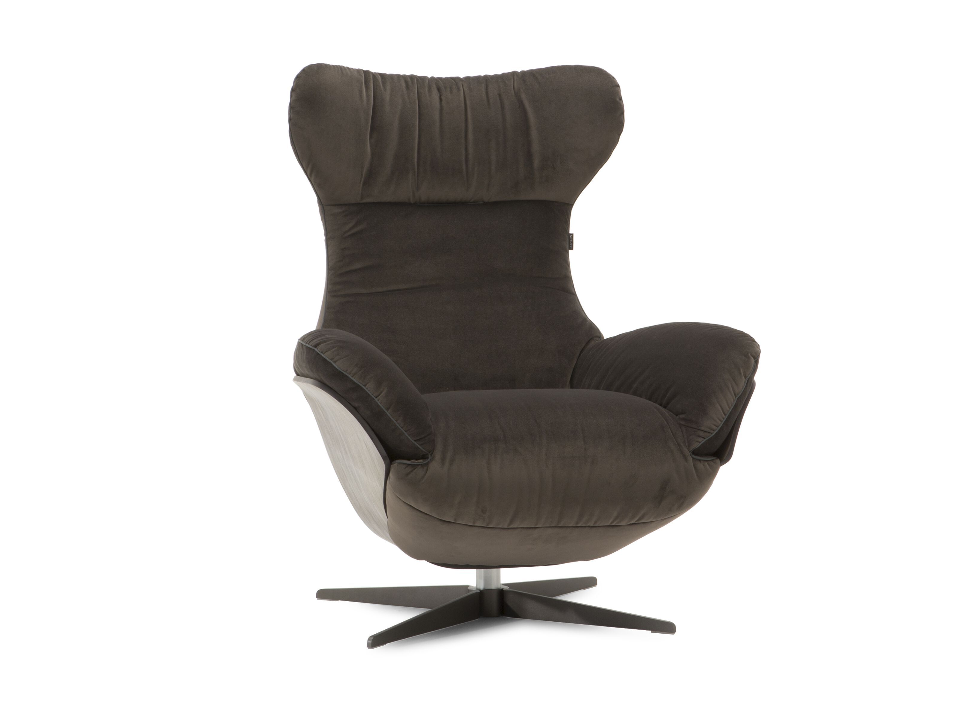 Тканевое вращающееся кресло с подставкой для ног Natuzzi Italia ILIA ARCH-00106966