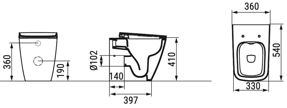 Керамический туалет без пола Ceramica Dolomite ARCH-00136726
