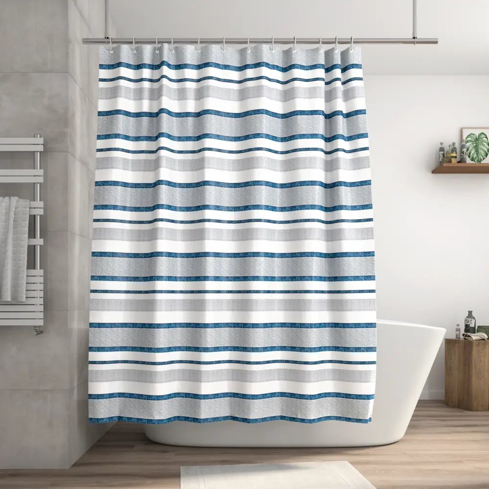 Штора для ванной Sensea Tipee 180x200 см полиэстер цвет мультиколор Blue Tipee STLM-2118356
