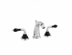 233521.NSL0.30 Биде с тремя отверстиями из крученого фарфора черного цвета Античная латунь