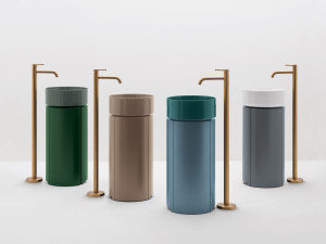 Керамическая отдельно стоящая круглая раковина