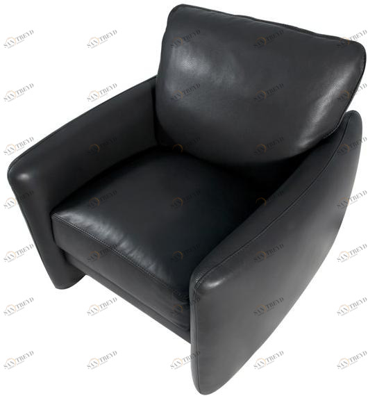 Duvivier Canapés Кожаное кресло с салазками и подлокотниками Prado Pradxd11