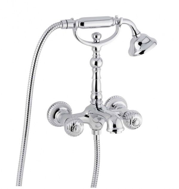 98011OR Смеситель The One с ручным душем для ванны. Металлические ручки, цвет золото EMMEVI